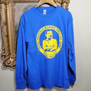 NEW Bare Knuckle Boxing HOF Blue Long Sleeve Boxing Tee